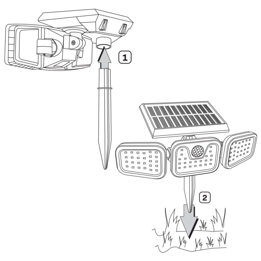 LED Solární reflektor se senzorem TRIO LED/0,6W/3,7V 1200 mAh IP44