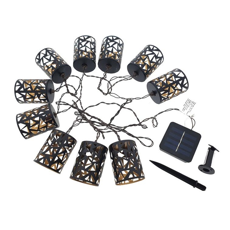 LED Solární řetěz 10xE12/3,65m 600 mAh IP44 teplá bílá
