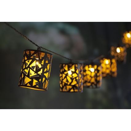 LED Solární řetěz 10xE12/3,65m 600 mAh IP44 teplá bílá