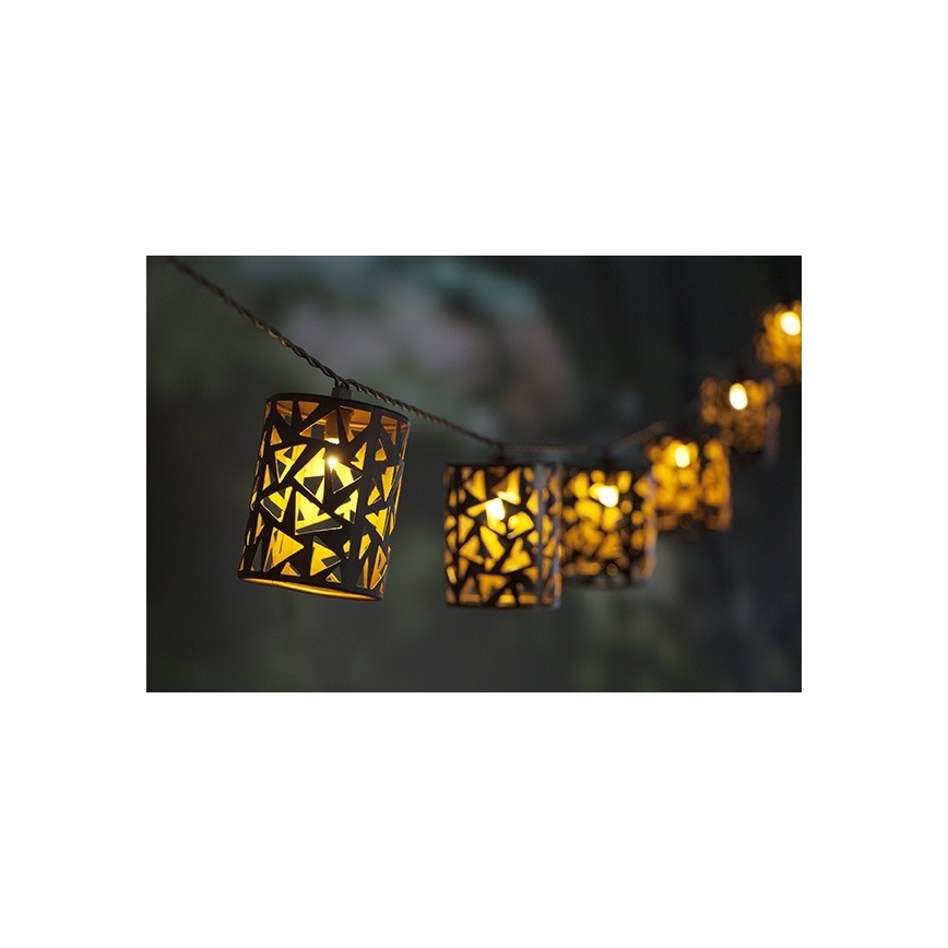 LED Solární řetěz 10xE12/3,65m 600 mAh IP44 teplá bílá