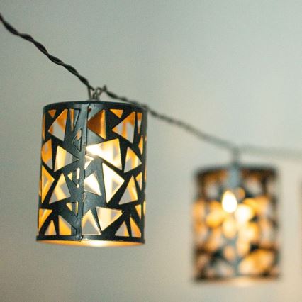 LED Solární řetěz 10xE12/3,65m 600 mAh IP44 teplá bílá