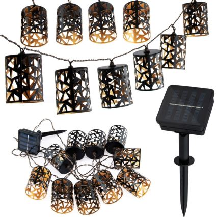 LED Solární řetěz 10xE12/3,65m 600 mAh IP44 teplá bílá