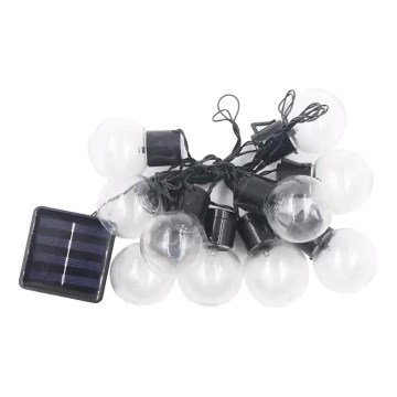 LED Solární řetěz 10xLED/0,12W/1,2V 1xAA IP44 6000K
