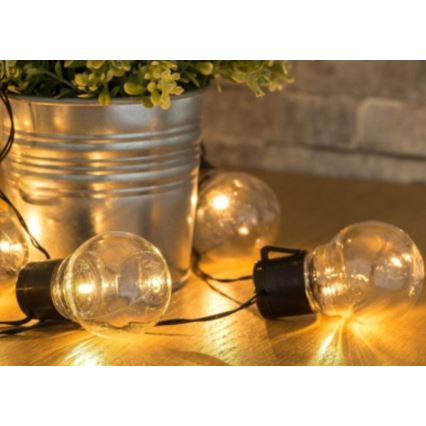 LED Solární řetěz 10xLED/1,2V 2m 300 mAh IP44 teplá bílá