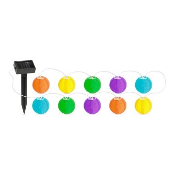 LED Solární řetěz 10xLED/1,2V 3,7m 300mAh IP44 multicolor