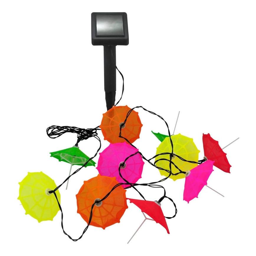 LED Solární řetěz 10xLED/1,2V 300 mAh 3,8 m IP44 deštníky