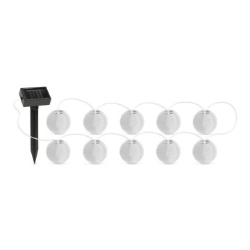 LED Solární řetěz 10xLED/1,2V 300mAh 3,7m IP44 studená bílá