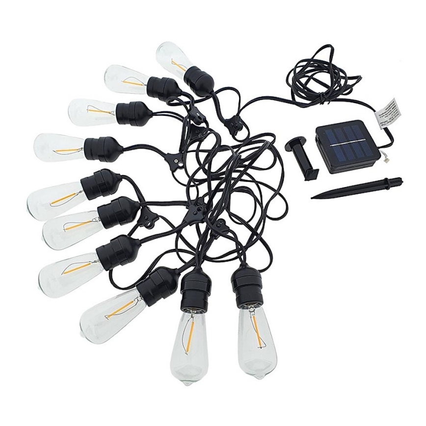 LED Solární řetěz 10xLED/1,2V 600 mAh 5,94m IP44 teplá bílá