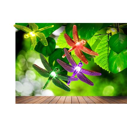 LED Solární řetěz 10xLED/1,2V vážky IP44