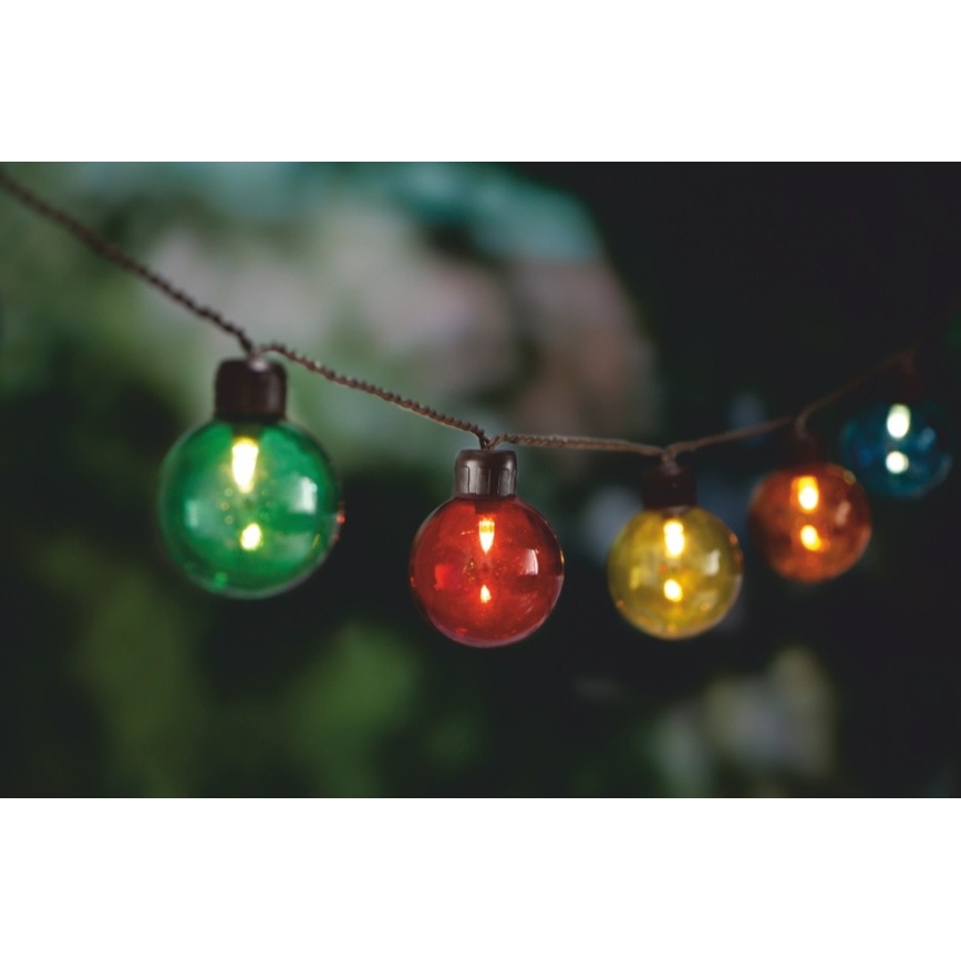 LED Solární řetěz 10xLED/3,65m 600 mAh IP44 multicolor