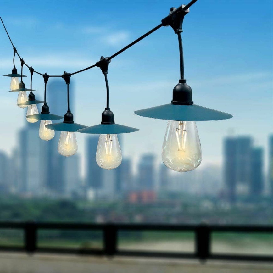 LED Solární řetěz 15xLED/0,2W/3,7V 15,6 m 3000K IP44 2400 mAh