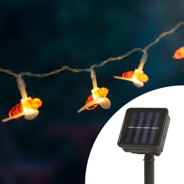 LED Solární řetěz se senzorem 20xLED 2,3m 600mAh IP44 teplá bílá