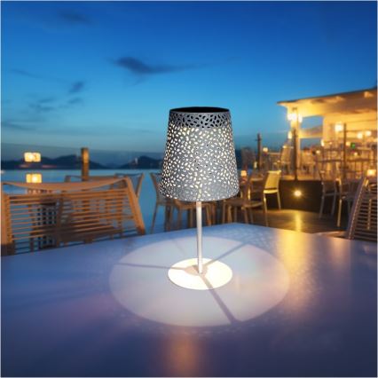 LED Solární stolní lampa LUVETRA LED/1xAA 4000K IP44 200 mAh bílá