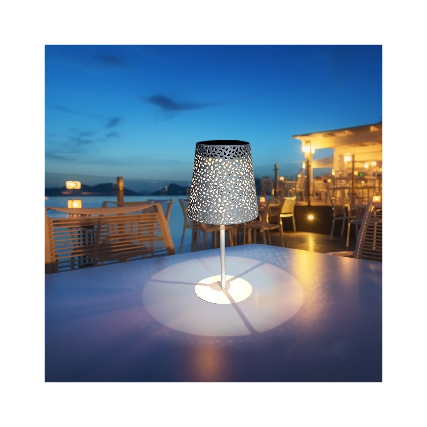 LED Solární stolní lampa LUVETRA LED/1xAA 4000K IP44 200 mAh bílá