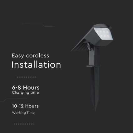LED Solární svítidlo 2v1 LED/1,3W/3,7V 3000/4000/6400K IP65 1200 mAh
