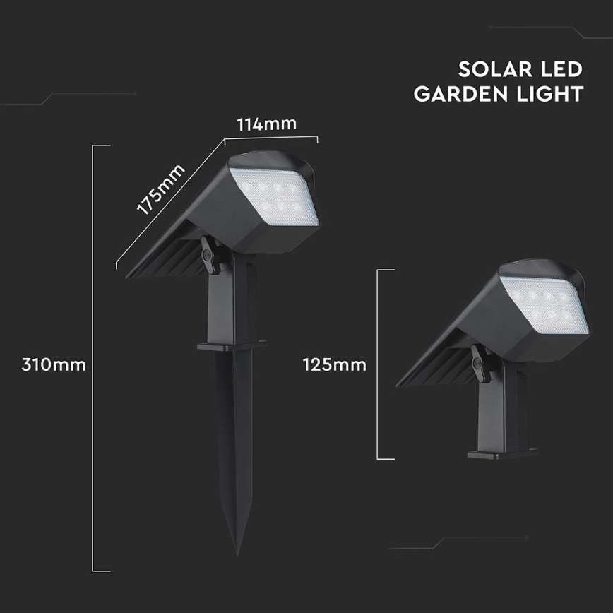 LED Solární svítidlo 2v1 LED/1,3W/3,7V 3000/4000/6400K IP65 1200 mAh