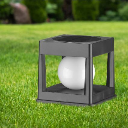 LED Solární svítidlo CUBO LED/3,7V 1200 mAh IP44 černá