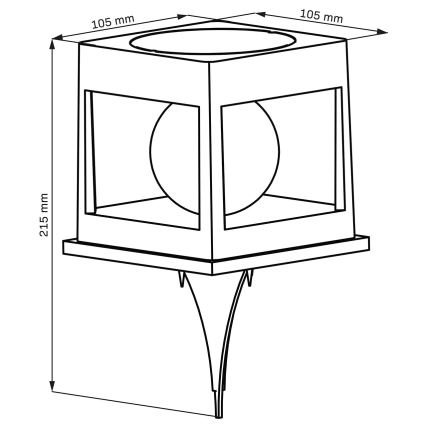 LED Solární svítidlo CUBO LED/3,7V 1200 mAh IP44 černá