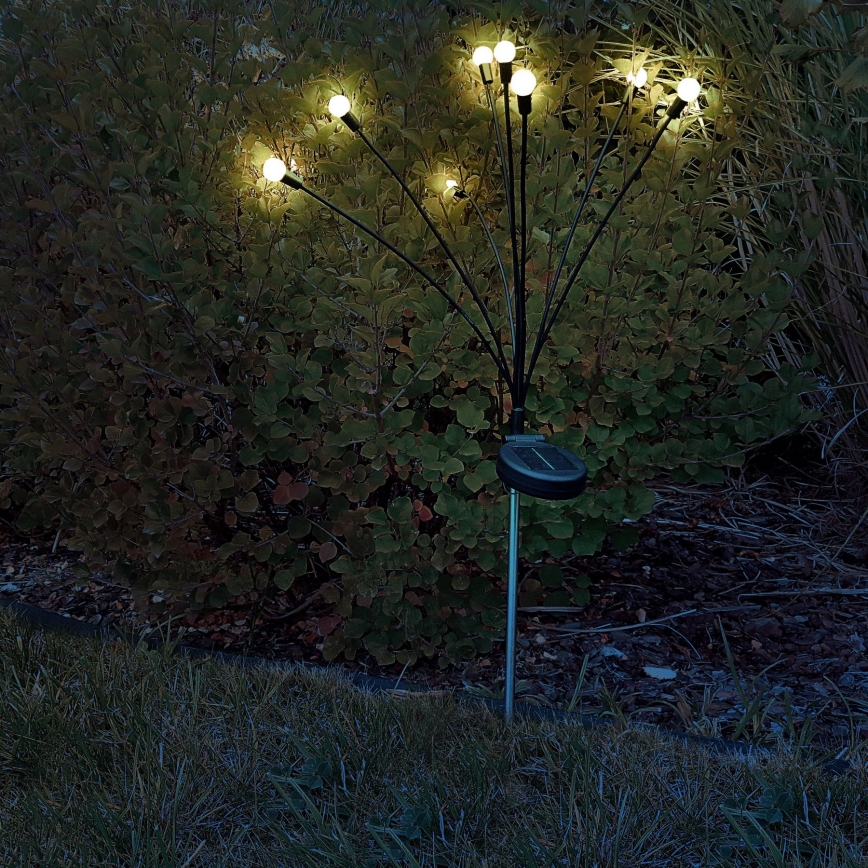 LED Solární svítidlo FIORINI 8xLED/1,2V 600 mAh IP44 černá