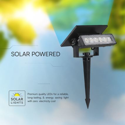 LED Solární svítidlo 2v1 LED/0,9W/3,7V 3000K IP65 1200 mAh černá