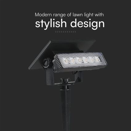 LED Solární svítidlo LED/0,9W/3,7V 3000K IP65 černá