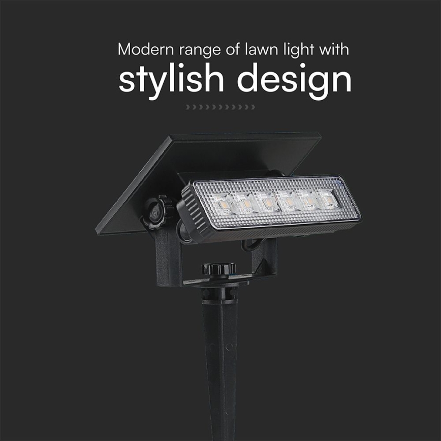 LED Solární svítidlo LED/0,9W/3,7V 3000K IP65 černá
