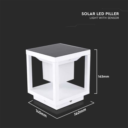 LED Solární svítidlo se senzorem LED/2W/5,5V 3000K IP65 bílá