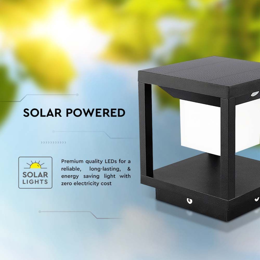 LED Solární svítidlo se senzorem LED/2W/5,5V 3000K IP65 černá