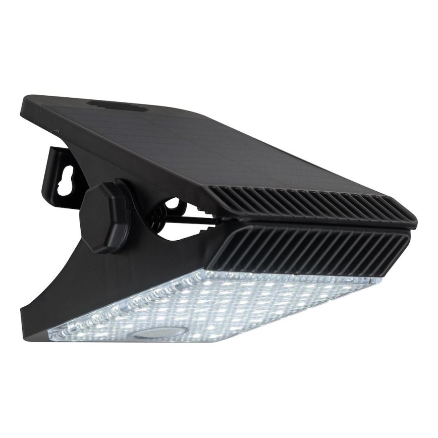 LED Solární svítidlo se senzorem pohybu a soumraku CLIPS LED/4W/1200 mAh 3,7V IP44 černá