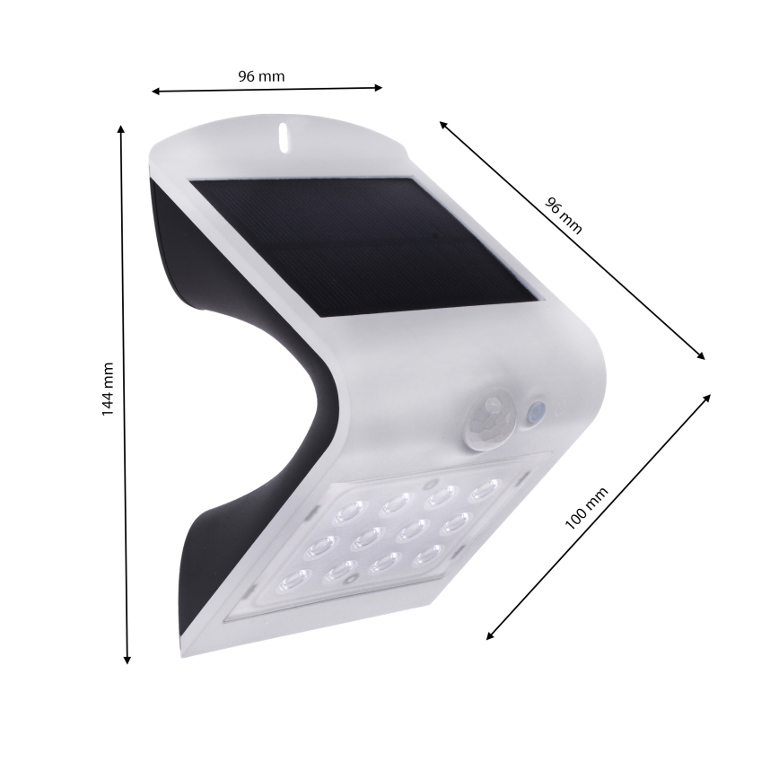LED Solární svítidlo se senzorem pohybu a soumraku LED/1,5W/1200 mAh 3,7V IP65