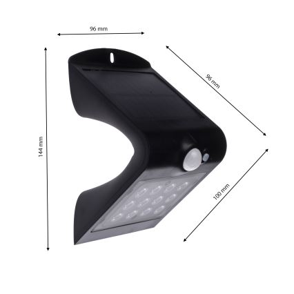 LED Solární svítidlo se senzorem pohybu LED/1,5W/1200 mAh 3,7V IP65