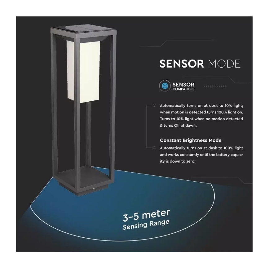 LED Solární svítidlo se senzorem SAMSUNG CHIP LED/2W/3,7V IP65