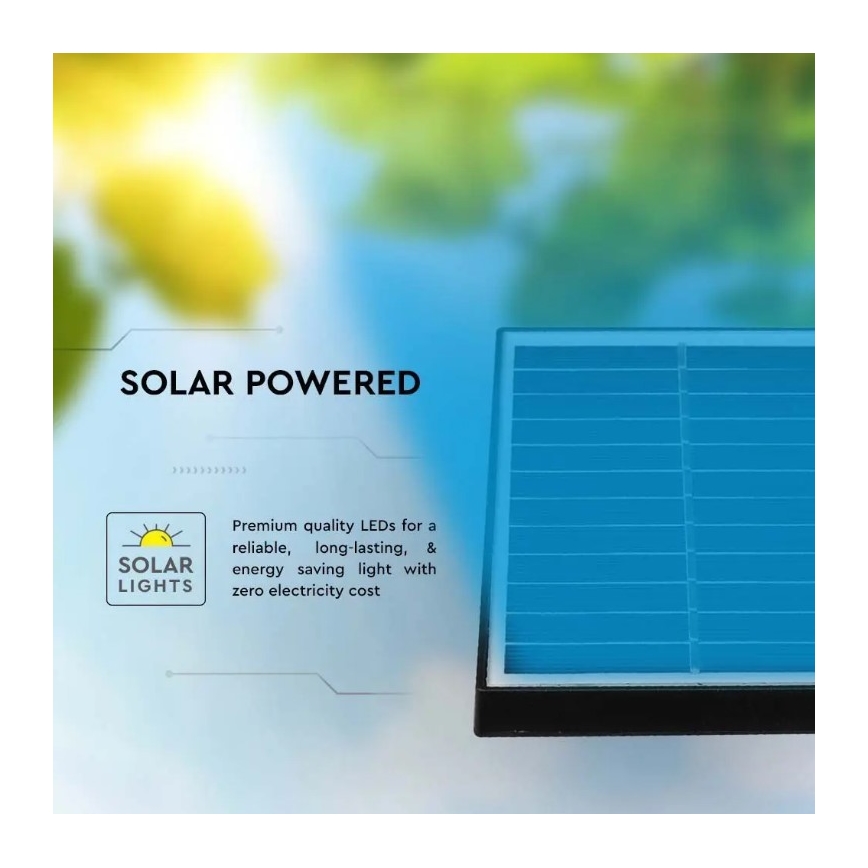 LED Solární svítidlo SPIKE LED/2W/5,5V IP65 4000K 1200 mAh