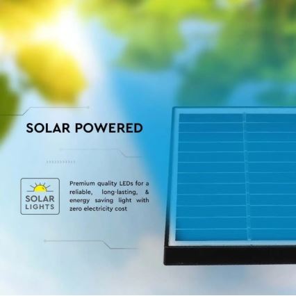 LED Solární svítidlo SPIKE LED/2W/5,5V IP65 6400K 1200 mAh