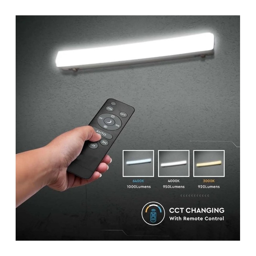 LED Stmívatelné solární technické svítidlo se senzorem LED/25W/230V 3000K/4000K/6400K IP65 + dálkové ovládání