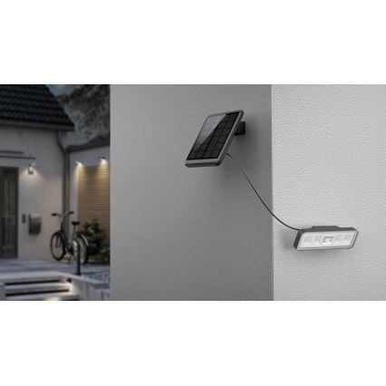 LED Solární venkovní reflektor se senzorem LED/8W/3,7V 2000 mAh IP54 černá
