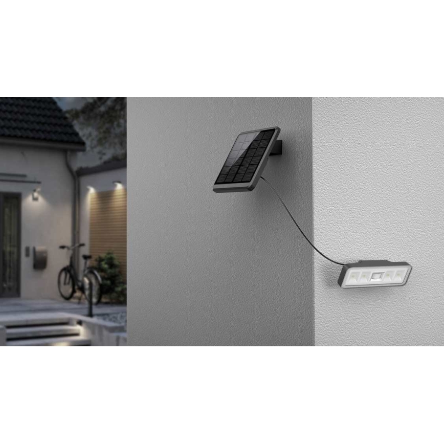 LED Solární venkovní reflektor se senzorem LED/8W/3,7V 2000 mAh IP54 černá