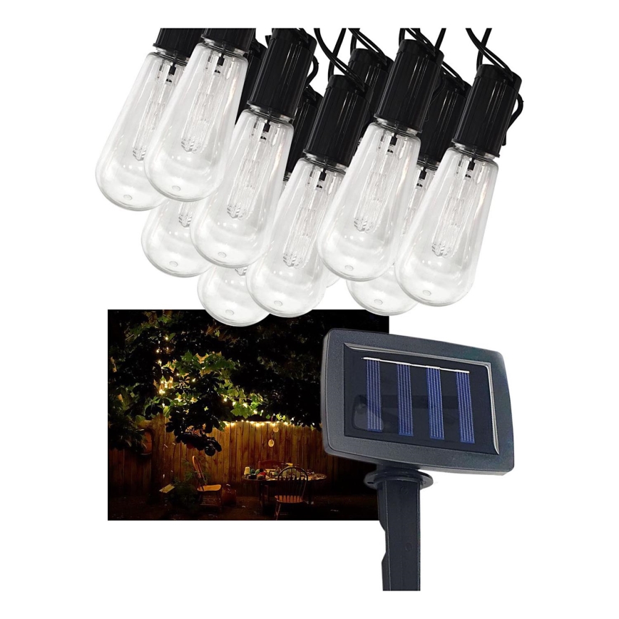 LED Solární venkovní řetěz 10xLED/1,2V 300 mAh 2,2 m IP44