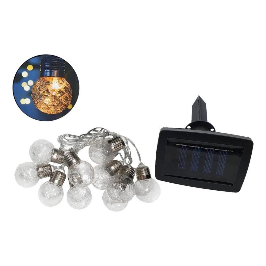 LED Solární venkovní řetěz 10xLED/1,2V 300 mAh 2,2 m IP44