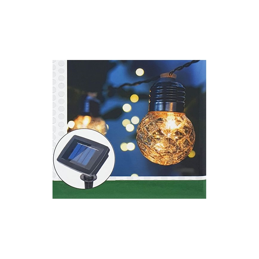 LED Solární venkovní řetěz 10xLED/1,2V 300 mAh 2,2 m IP44