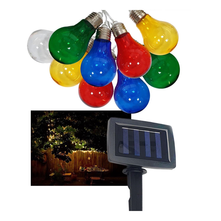 LED Solární venkovní řetěz 10xLED/1,2V 300 mAh 2,2 m IP44 multicolor