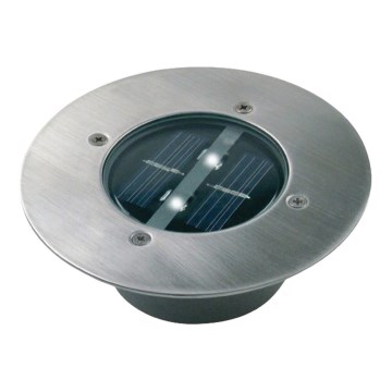 LED Solární zápustné svítidlo se senzorem LED/0,12W/2xAAA IP67 nerez kruh