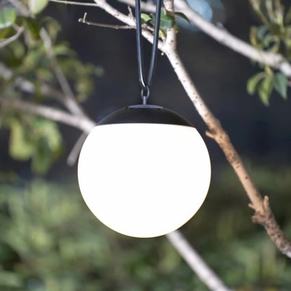 LED Solární závěsné svítidlo KIARA LED/1,2V 600 mAh IP44 černá
