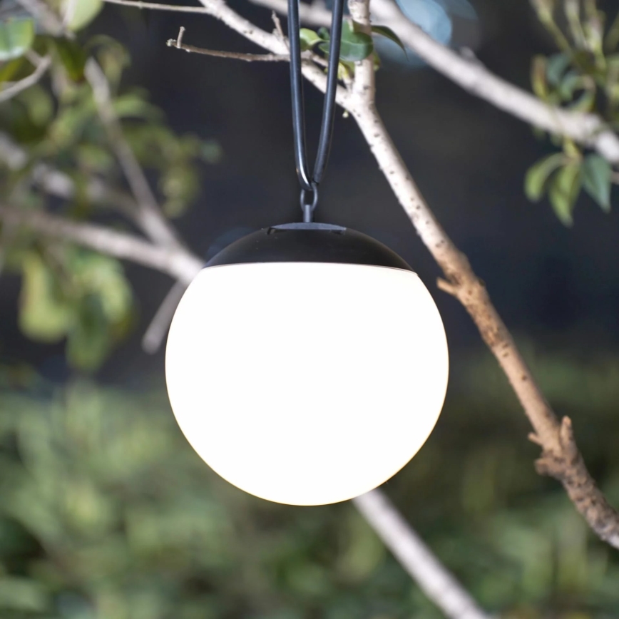 LED Solární závěsné svítidlo KIARA LED/1,2V 600 mAh IP44 černá