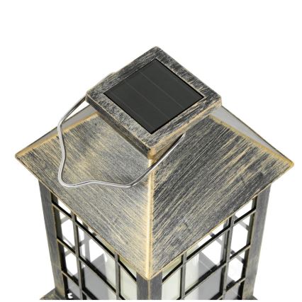 LED Solární závěsné svítidlo LED/0,02W/1,2V 1xAA 2700K IP44 200 mAh patina