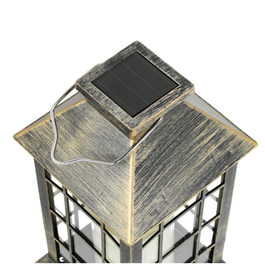 LED Solární závěsné svítidlo LED/0,02W/1,2V 1xAA 2700K IP44 200 mAh patina