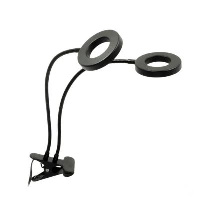 LED Stmívatelná flexibilní stolní lampa s klipem pro pěstování rostlin VITARO 2xLED/4W/230V černá