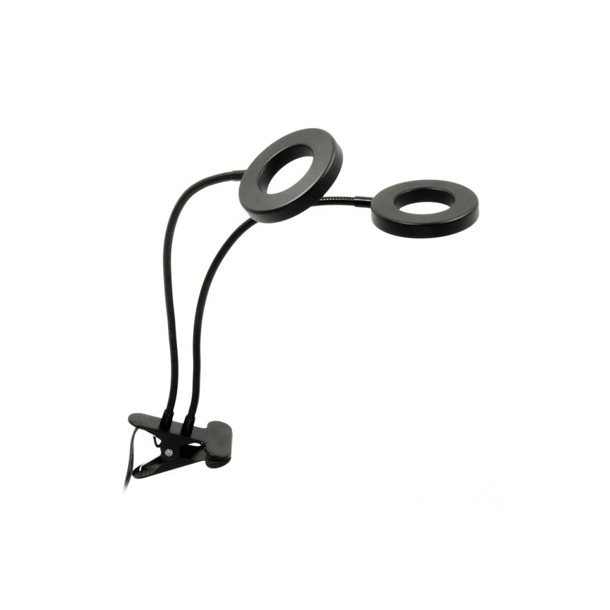 LED Stmívatelná flexibilní stolní lampa s klipem pro pěstování rostlin VITARO 2xLED/4W/230V černá