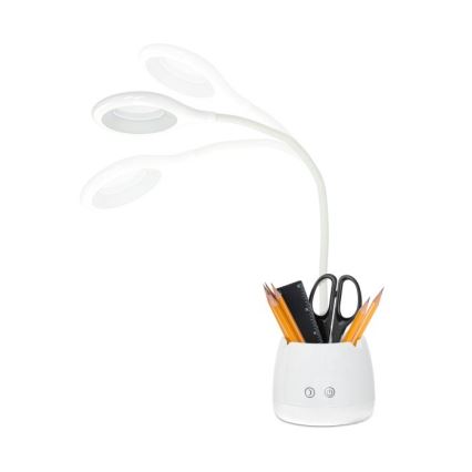 LED Stmívatelná flexibilní nabíjecí stolní lampa LUSIA LED/5W/5V 3000/4000K 1200 mAh bílá