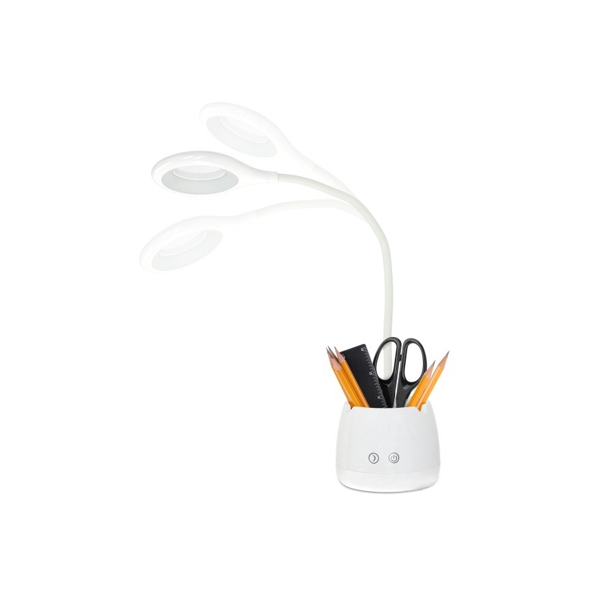 LED Stmívatelná flexibilní nabíjecí stolní lampa LUSIA LED/5W/5V 3000/4000K 1200 mAh bílá